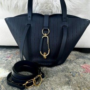 ZAC Zac Posen French Belay NAVY Perforated Leather Tote- *SOLD OUT* EUC